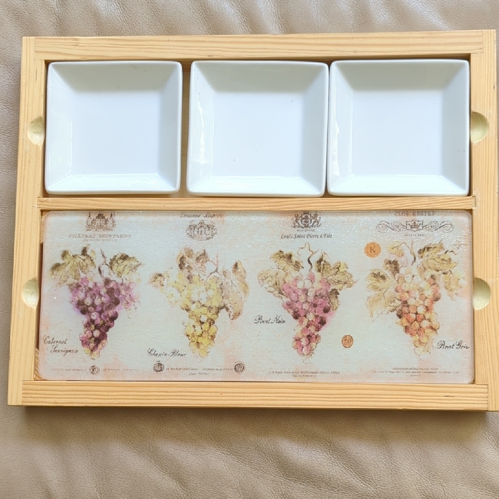 White and Brown Serveware Set with Ceramic Dishes